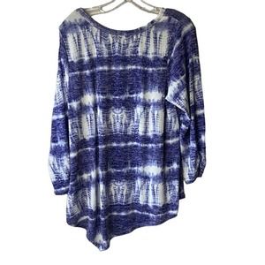 Blue and White Blouse